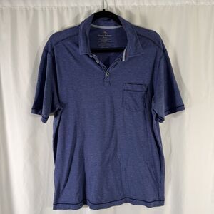 Tommy Bahama Jeans Polo Mens Medium Blue Island Modern Fit Short Sleeve Collared